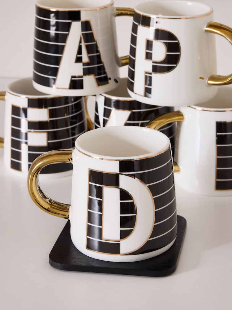 Monochrome Alphabet Mug - Image 2 of 3