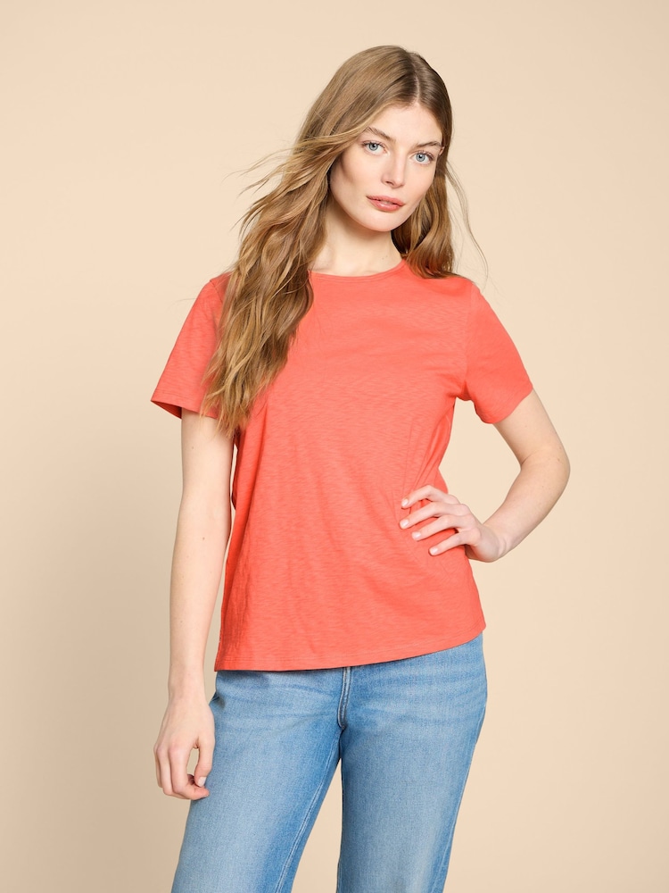 White Stuff Orange Abbie 100% Cotton T-Shirt - Image 1 of 7 White Stuff Orange Abbie 100% Cotton T-Shirt - Image 1 of 7