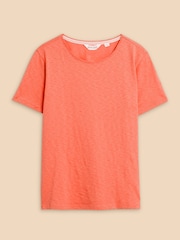 White Stuff Orange Abbie 100% Cotton T-Shirt - Image 5 of 7