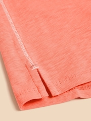 White Stuff Orange Abbie 100% Cotton T-Shirt - Image 7 of 7