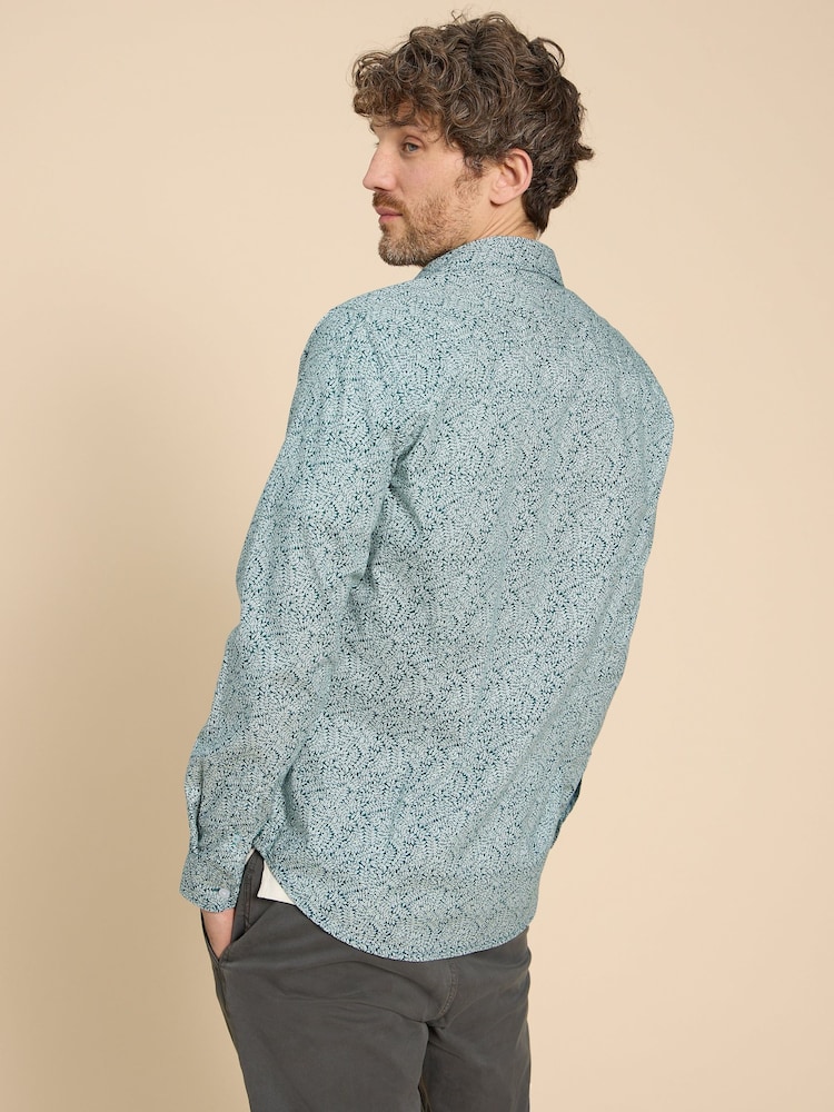 White Stuff Blue Basil Leaf Printed Shirt - Image 2 of 7