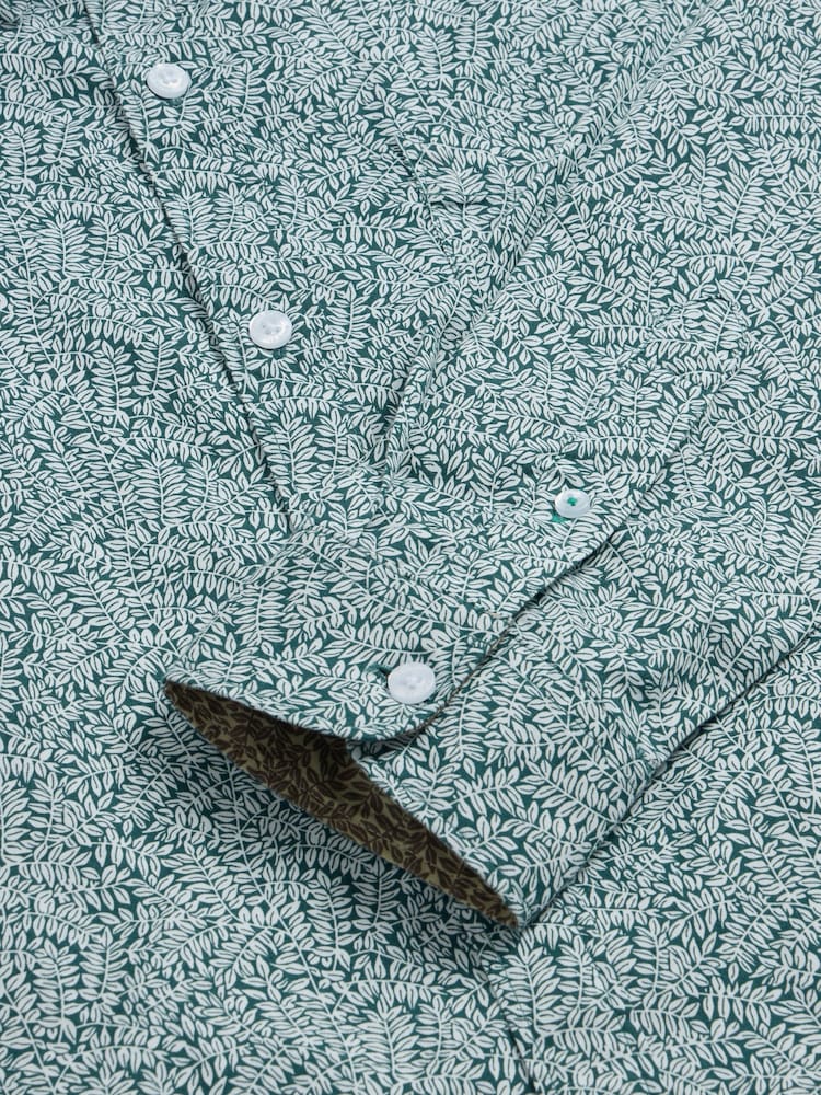 White Stuff Blue Basil Leaf Printed Shirt - Image 7 of 7 White Stuff Blue Basil Leaf Printed Shirt - Image 7 of 7