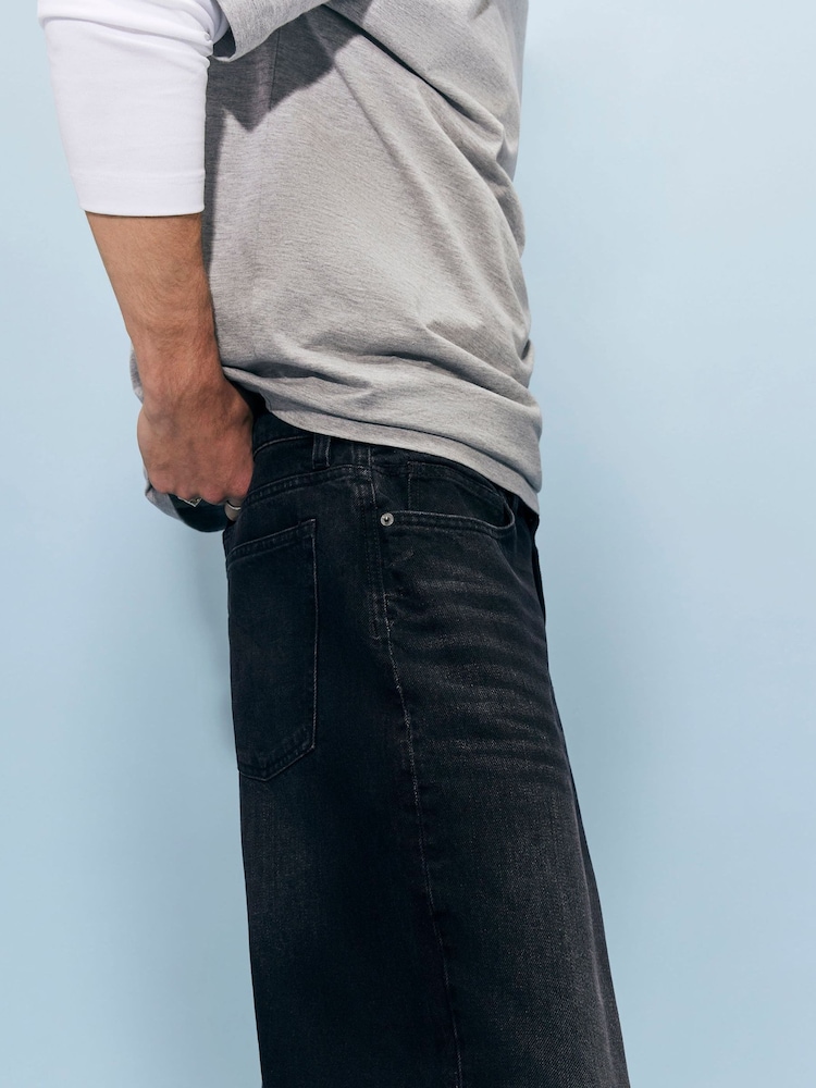 River Island Black Baggy Fit Washed Jeans - Image 2 of 4 River Island Black Baggy Fit Washed Jeans - Image 2 of 4