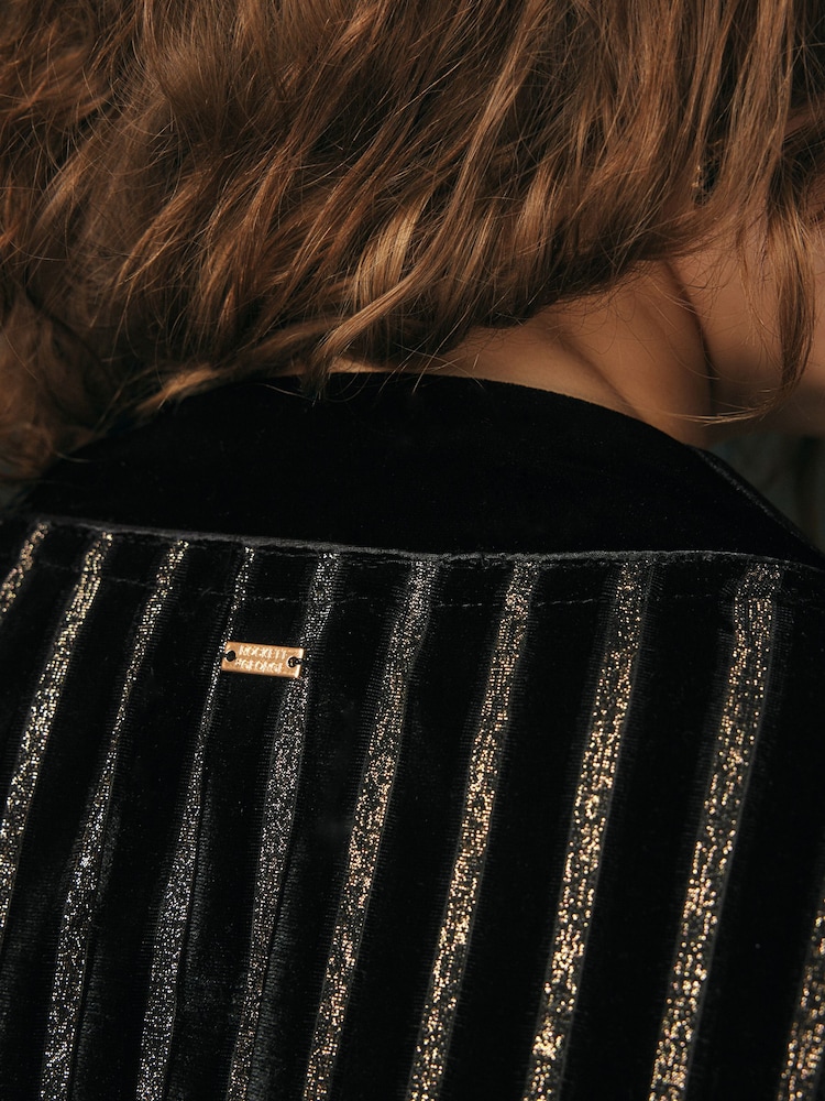 Rockett St George Black and Gold Metallic Stripe Robe - Image 5 of 10