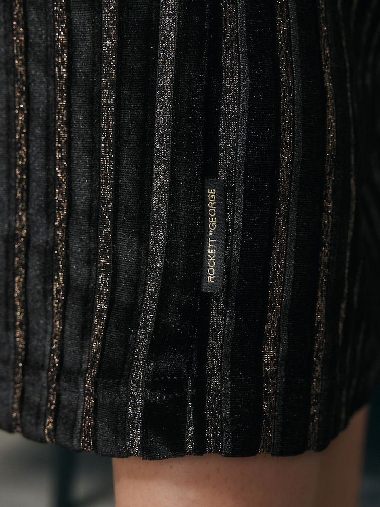 Rockett St George Black and Gold Metallic Stripe Robe - Image 7 of 10