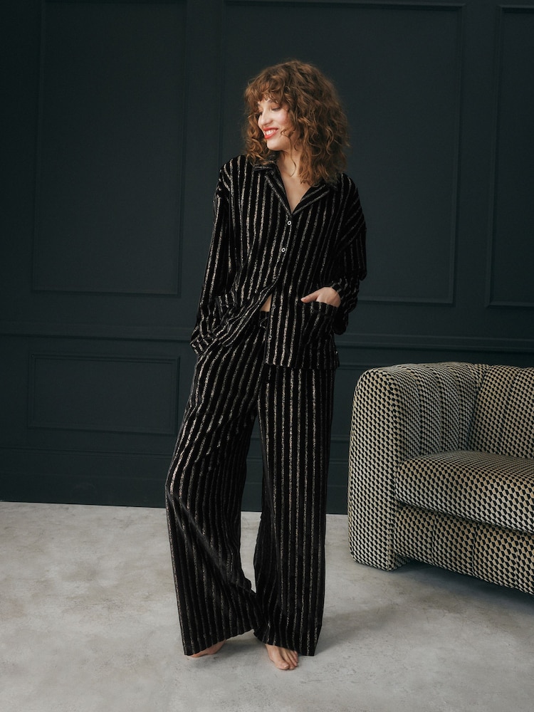 Rockett St George métallisé Rayure Pyjama boutonné - Image 2 de 11