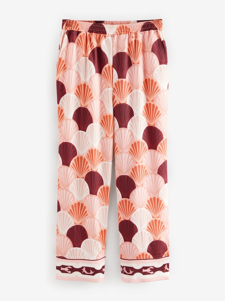 Rockett St George Pink Shell Woven Button Up Pyjamas - Image 8 of 11