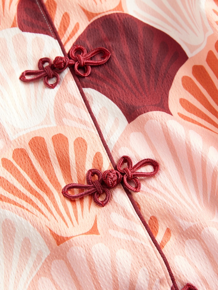 Rockett St George Pink Shell Woven Button Up Pyjamas - Image 9 of 11