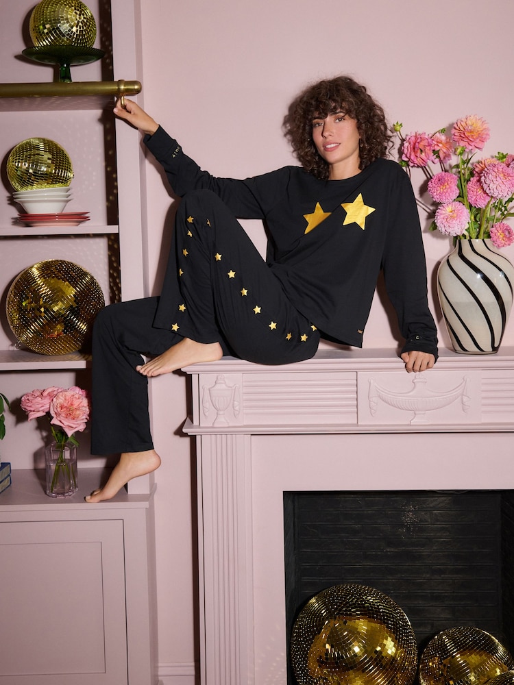 Rockett St George Black Star 100% Cotton Pyjamas - Image 1 of 6