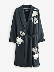 Rockett St George Black/White Hammered Satin Wrap Robe - Image 7 of 9