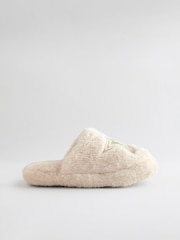 Rockett St George Cream Star Borg Mule Slippers - Image 3 of 6