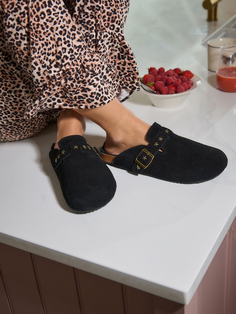 Rockett St George Black Studded Mule Slippers - Image 1 of 6