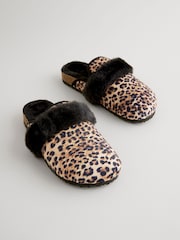 Rockett St George Leopard Print Footbed Clog Mule Slippers - Image 3 of 7