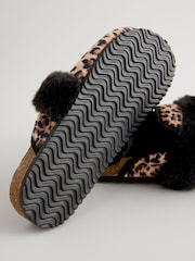 Rockett St George Leopard Print Footbed Clog Mule Slippers - Image 7 of 7