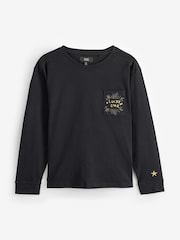 Rockett St George Black/Leopard Jersey Star 100% Cotton Pyjama Set - Image 9 of 10