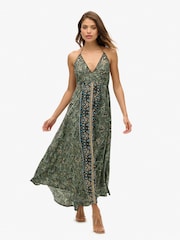 Superdry Green ST Tropez Paisley Maxi Dress - Image 1 of 6