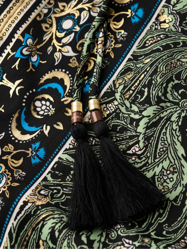 Superdry Green ST Tropez Paisley Maxi Dress - Image 6 of 6