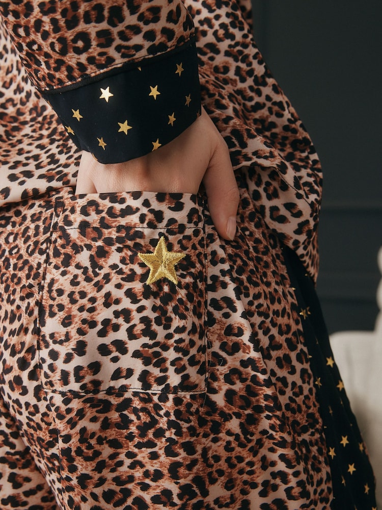 Rockett St George Satin-Pyjama mit durchgehender Knopfleiste - Image 7 of 12