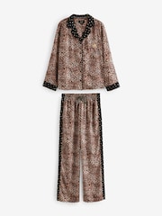 Rockett St George Satin-Pyjama mit durchgehender Knopfleiste - Image 8 of 12