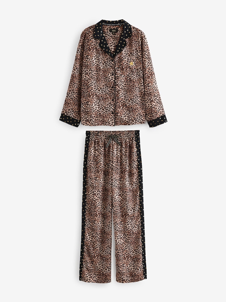 Rockett St George Satin-Pyjama mit durchgehender Knopfleiste - Image 8 of 12