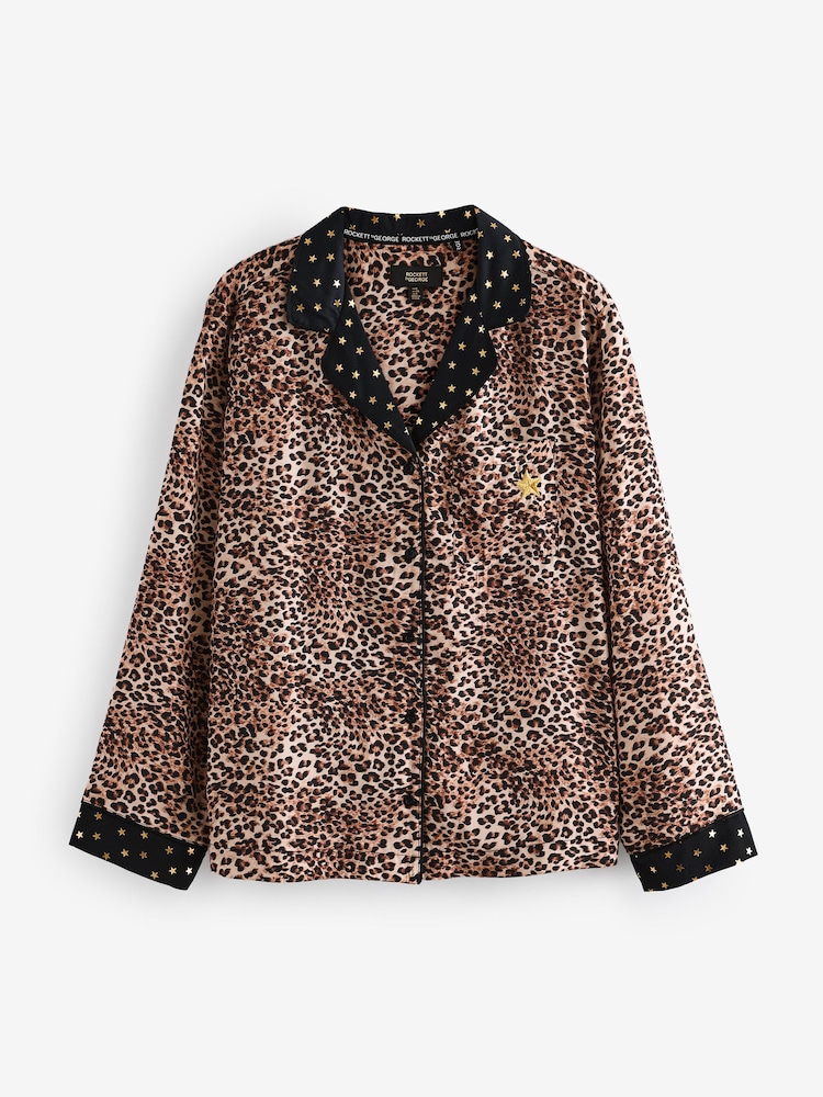 Rockett St George Satin-Pyjama mit durchgehender Knopfleiste - Image 9 of 12
