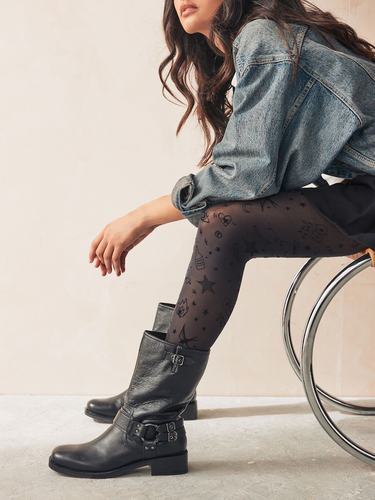 Rockett St George Black Doodle Tights - Image 2 of 6