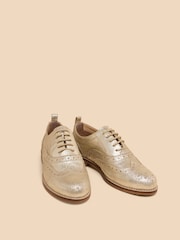White Stuff Gold Thistle Leather Lace-Up Brogues - Image 2 of 5