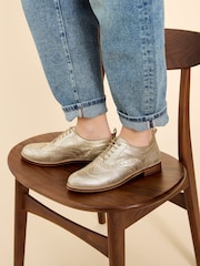 White Stuff Gold Thistle Leather Lace-Up Brogues - Image 5 of 5