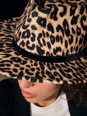 Rockett St George Leopard Print Fedora Animal Hat - Image 3 of 6