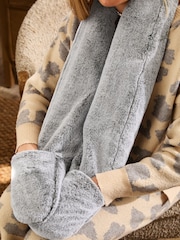Grey Faux Fur Microwaveable Neck Warmer - Image 2 of 5