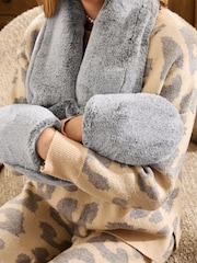 Grey Faux Fur Microwaveable Neck Warmer - Image 3 of 5