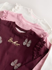 Baker by Ted Baker Berry Pink 3 Pack 3D Butterfly T-Shirts - Image 7 of 10