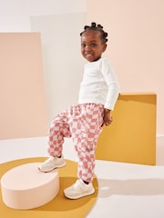 Pink/Cream Checkerboard 100% Cotton Trousers (3mths-7yrs) - Image 2 of 7