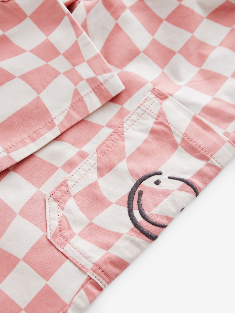 Pink/Cream Checkerboard 100% Cotton Trousers (3mths-7yrs) - Image 7 of 7