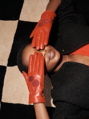 Rockett St George Red Leather Gloves - Image 2 of 2