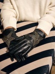 Rockett St George Black Star Leather Gloves - Image 2 of 3