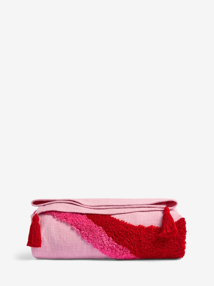 Eleanor Bowmer Pink Wave Tufted Throw - Image 4 of 4 Eleanor Bowmer Pink Wave Tufted Throw - Image 4 of 4