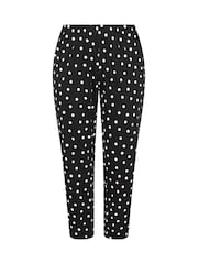 Yours Curve Black Polka Dot Wide Leg Pyjamas - Image 5 of 5