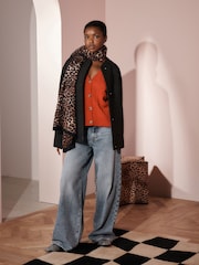 Rockett St George Leopard Woven Lightweight Scarf - Image 2 of 4