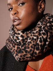 Rockett St George Leopard Woven Lightweight Scarf - Image 3 of 4