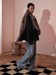 Rockett St George Leopard Woven Lightweight Scarf - Image 4 of 4