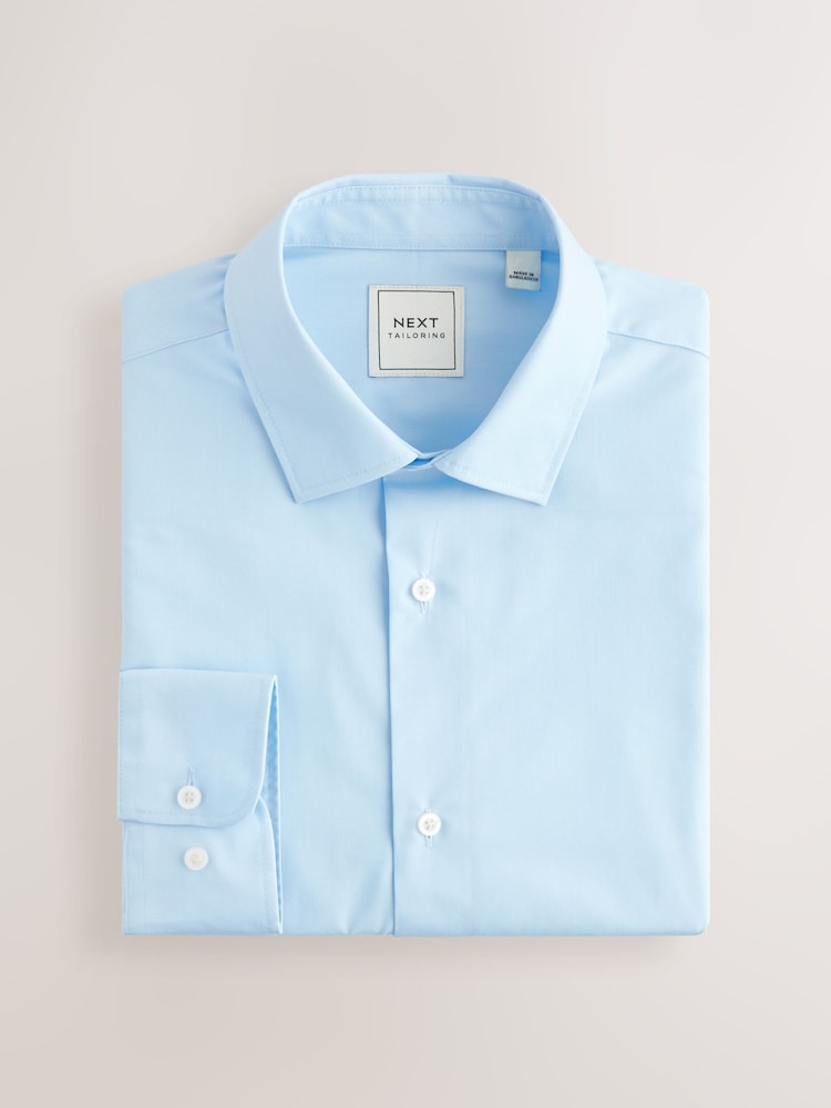 Rose/Bleu - Ajustement régulier - Easy Care Long Sleeve Single Cuff Smart Shirts 2 Pack - Image 10 of 12