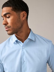 Pink/Blue Regular Fit Easy Care Long Sleeve Single Cuff Smart Shirts 2 Pack - Image 7 of 12