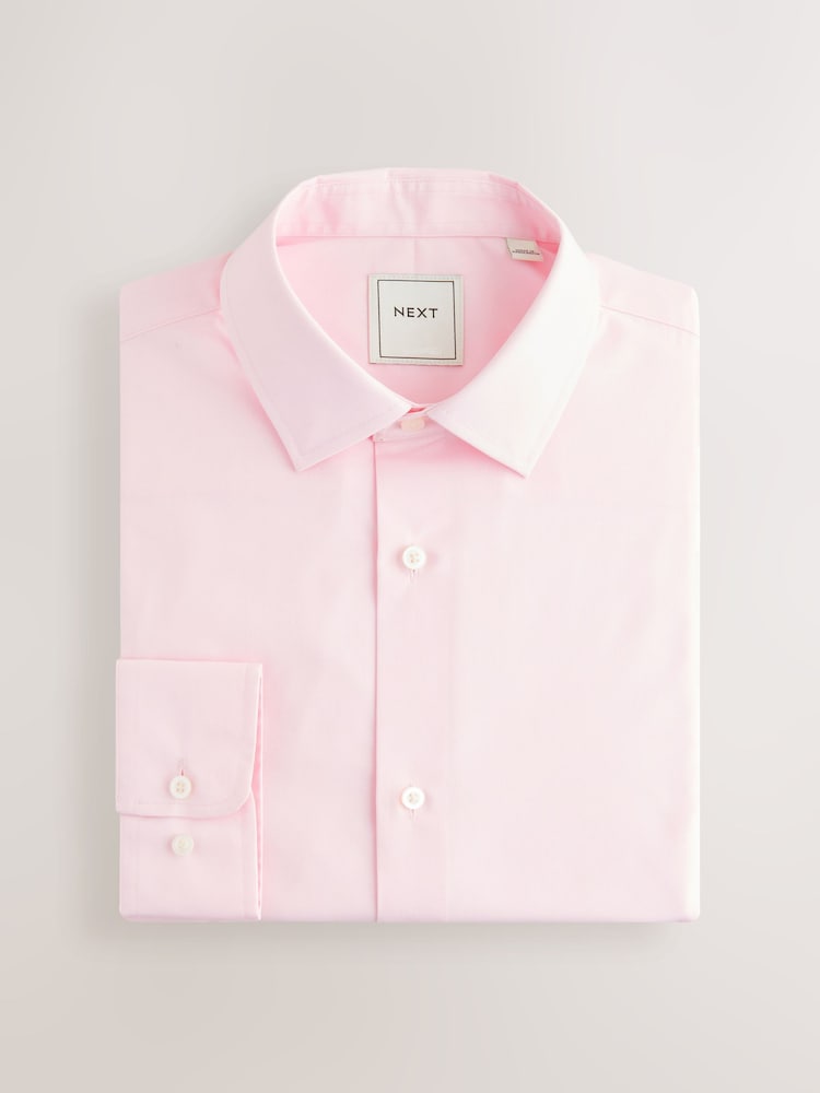 Rose/Bleu - Ajustement régulier - Easy Care Long Sleeve Single Cuff Smart Shirts 2 Pack - Image 9 of 12