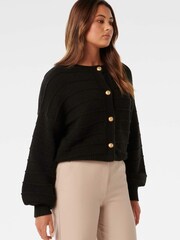 Forever New Black Monroe Cropped Knit Cardigan - Image 3 of 5