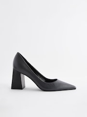 Grey Forever Comfort® Leather Point Toe Block Heel Courts - Image 4 of 7