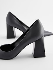 Grey Forever Comfort® Leather Point Toe Block Heel Courts - Image 7 of 7