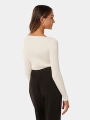 Forever New Cream Petite Evie Long Sleeve Knit Top - Image 2 of 5
