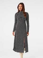 Forever New Black Dawson High Neck Midi Dress - Image 3 of 5