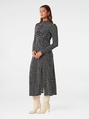 Forever New Black Dawson High Neck Midi Dress - Image 4 of 5